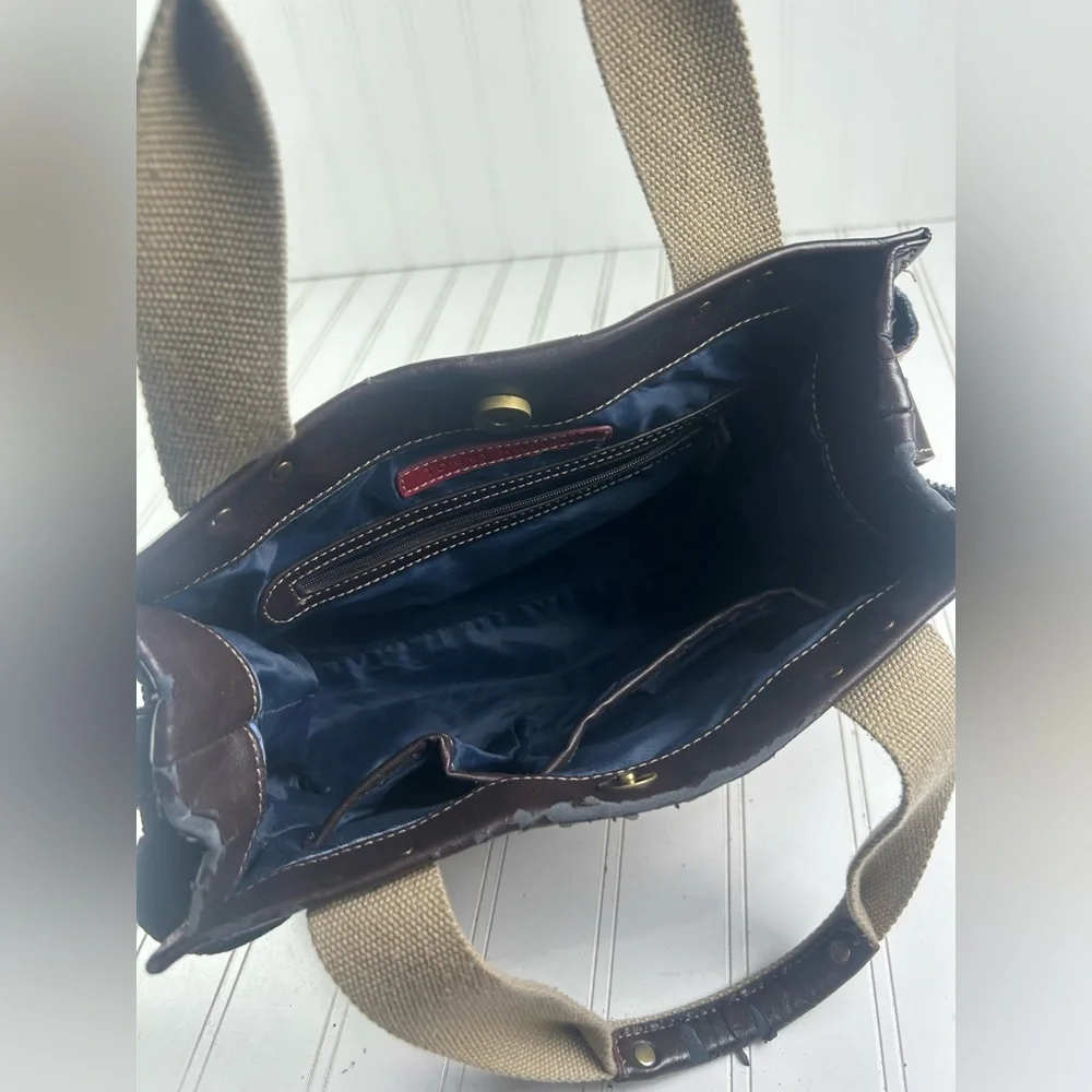 Tommy Hilfiger Vintage Y2K American Patchwork Classic Madras Plaid Denim Handbag - Picture 8 of 15